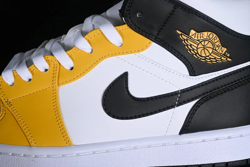 All categories Air Jordan Jordan series basketball shoes Air Jordan 1 Mid Air Jordan 1 Mid AJ1 Joe 1 white black yellow Chinese culture and leisure sneakers DQ8426-701